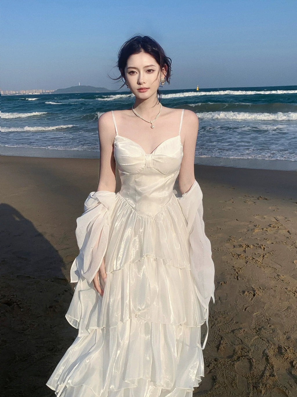 A-line Sweetheart Floor Length Ivory Long Prom Dress Party Dress