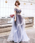 Purple Sweetheart Tulle Long Prom Dress Purple Evening Dress