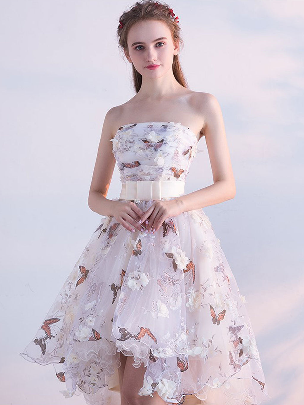 A-Line Tulle Lace Short Prom Dress, Tulle Homecoming Dress